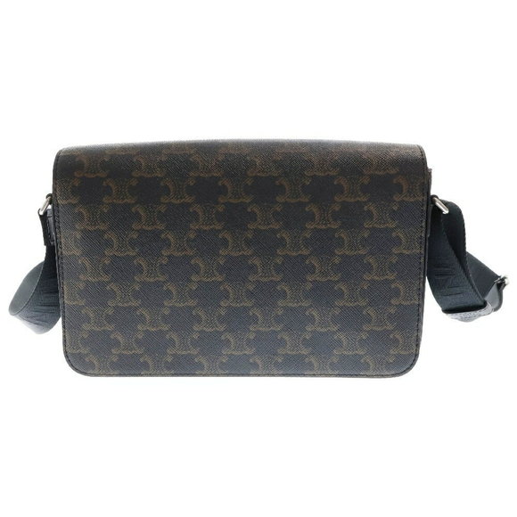 Celine Triomphe Flap Messenger Bag Black Leather - Picture 1 of 5